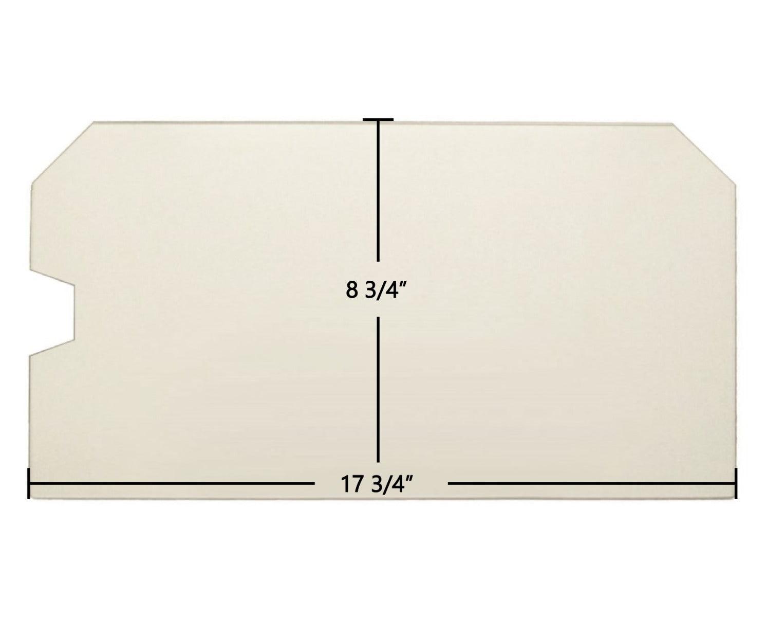 Country Performer C210 / CA210 & Striker C160 / CA160 / S / SA / SS / ST 210 Ceramic Glass Panel – 17 3/4" x 8 3/4" with Squared Notch (Part #H3017) - Total Hearth