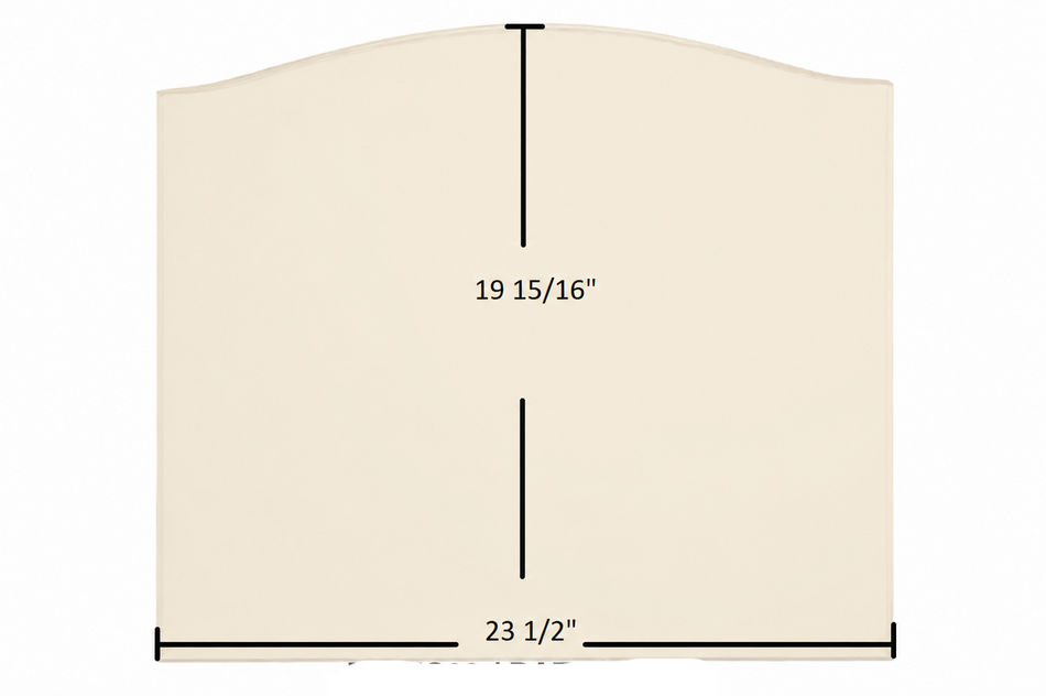 BIS Panorama Door Glass Replacement – 23 1/2" x 19 15/16" Archtop High-Temperature Ceramic Glass Panel (PR-VC03)