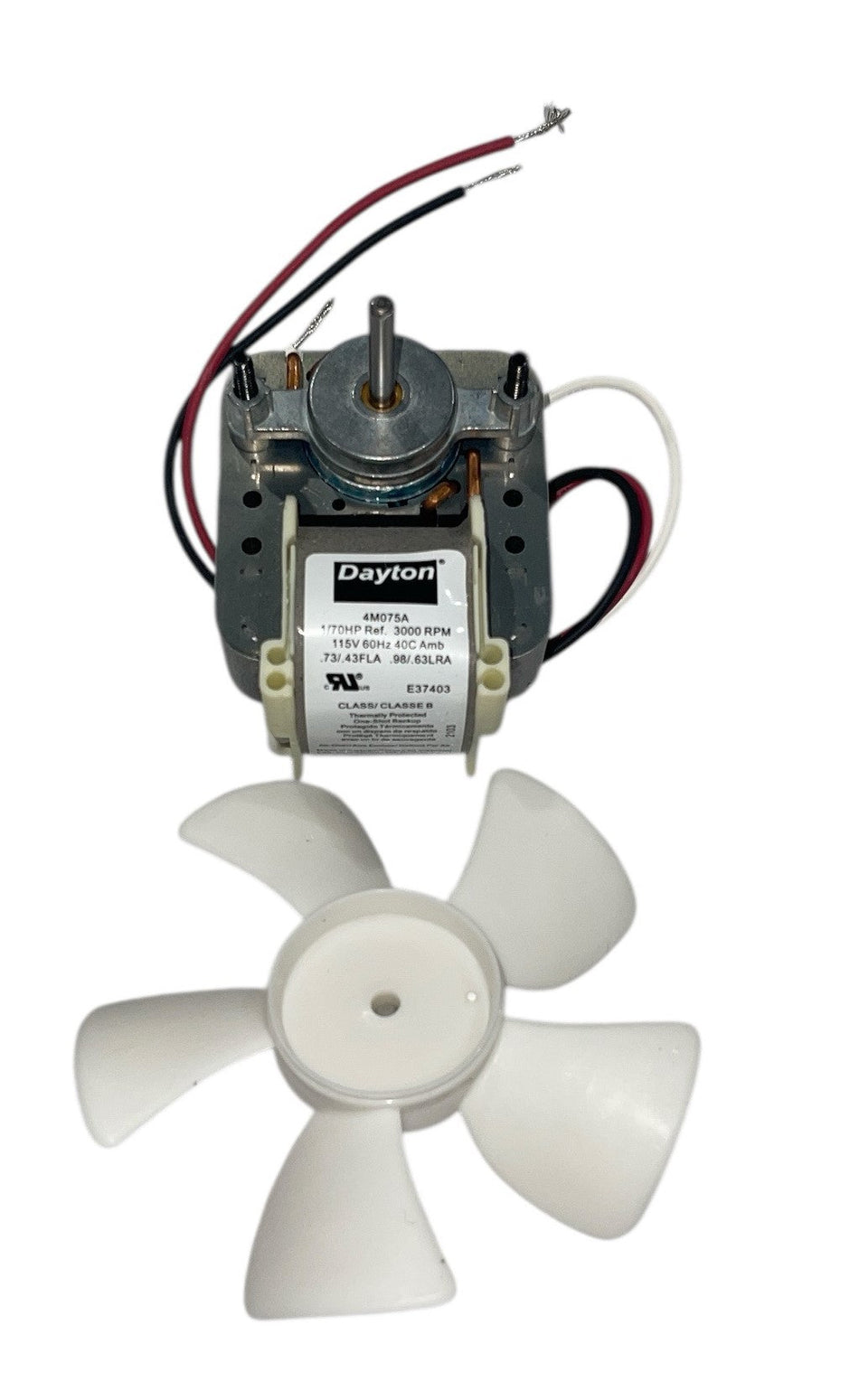 C-Frame Motor 1CFA1A – 1/70 HP 2-Speed Motor with 4¼" Plastic Blade (OEM Dayton Replacement) - Total Hearth