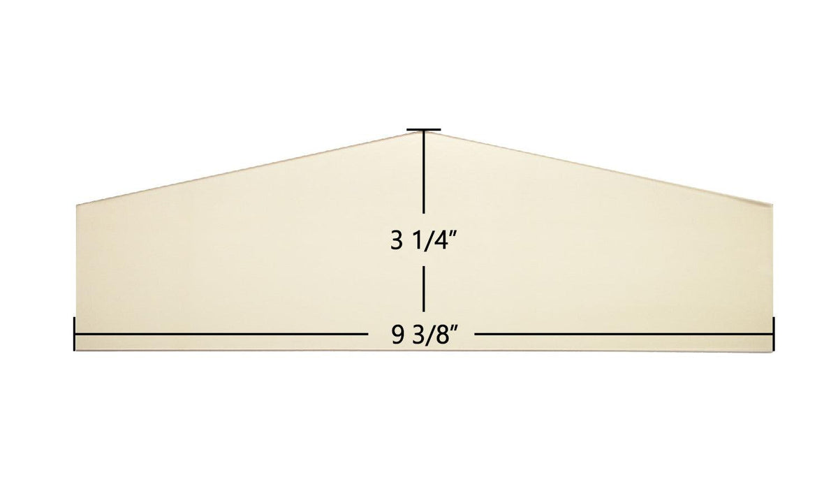 Masters Choice Arch-Top Door Glass – 9 3/8" x 3 1/4" (Part #MC-Hood Glass) - Total Hearth