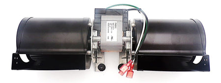 NBK 20816 double-fan blower assembly with central motor and wire leads