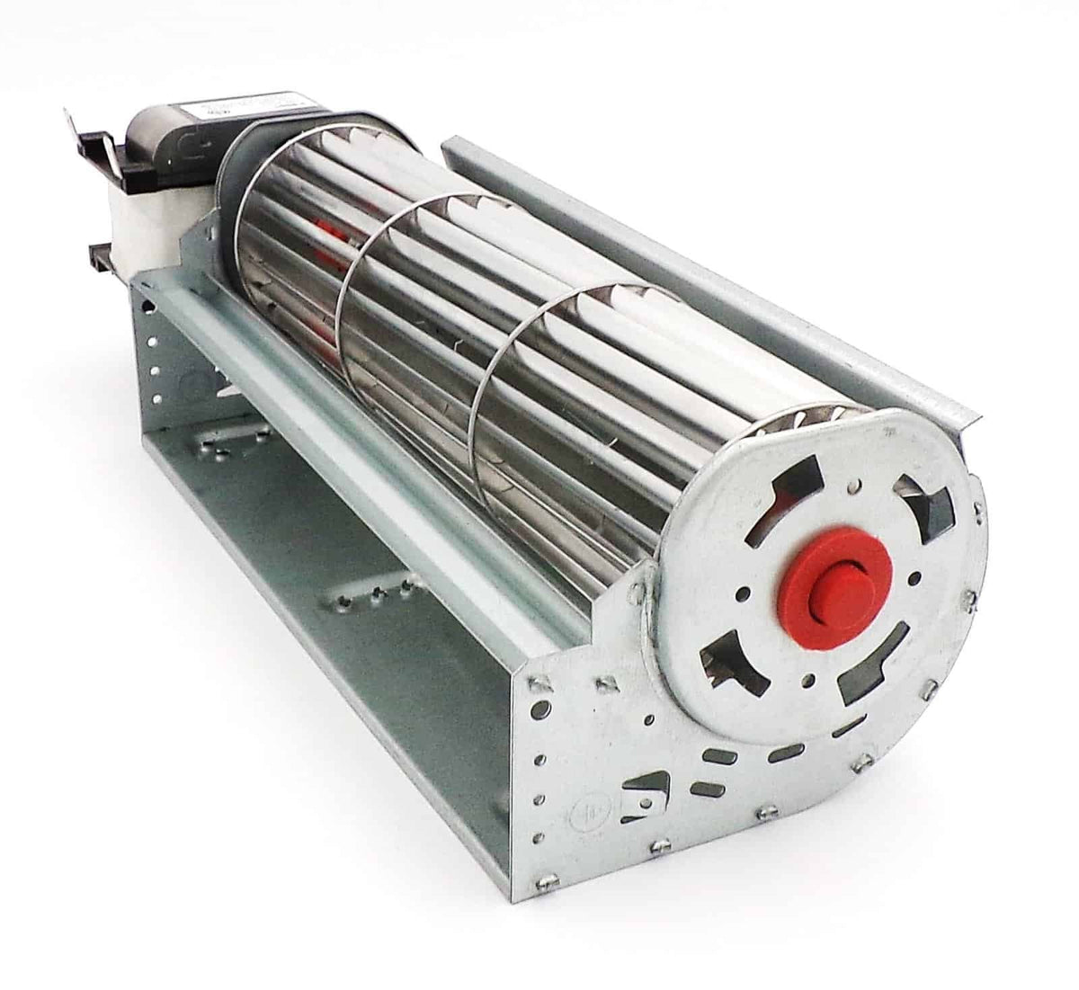 NBK-21260 convection blower, reverse angle showing wheel end and mounting bracket