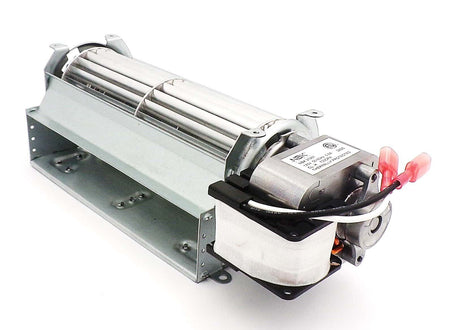 NBK 21261 right-hand blower motor angled view with wire terminals