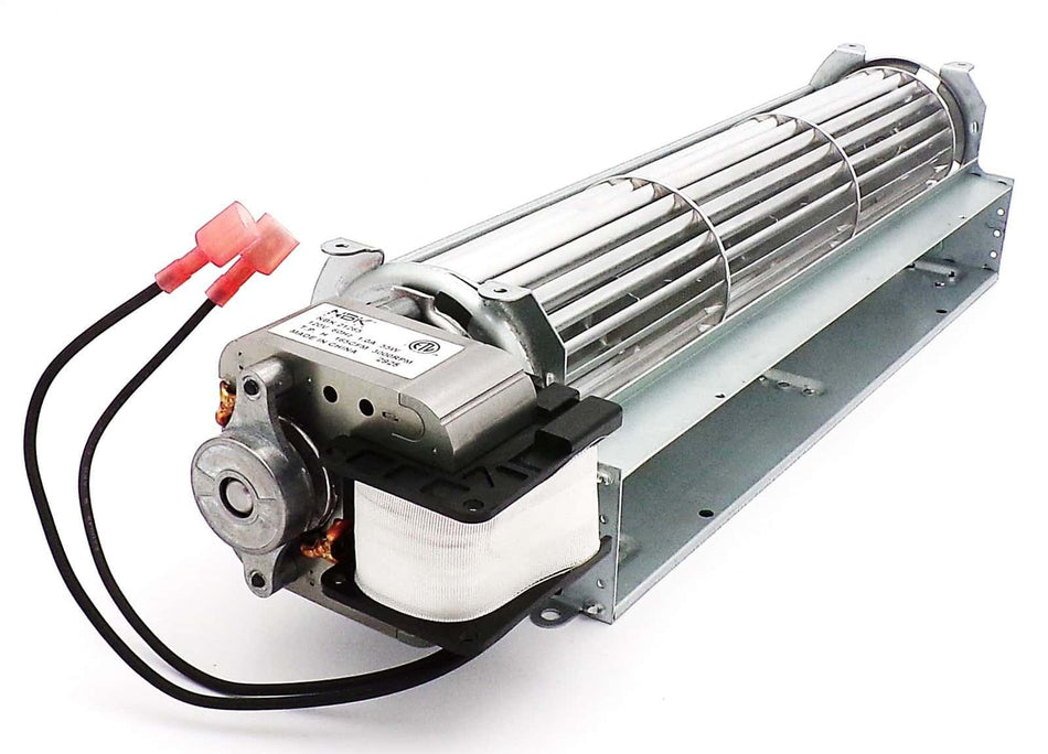 NBK 21265 left-hand convection blower motor angled view with lead wires