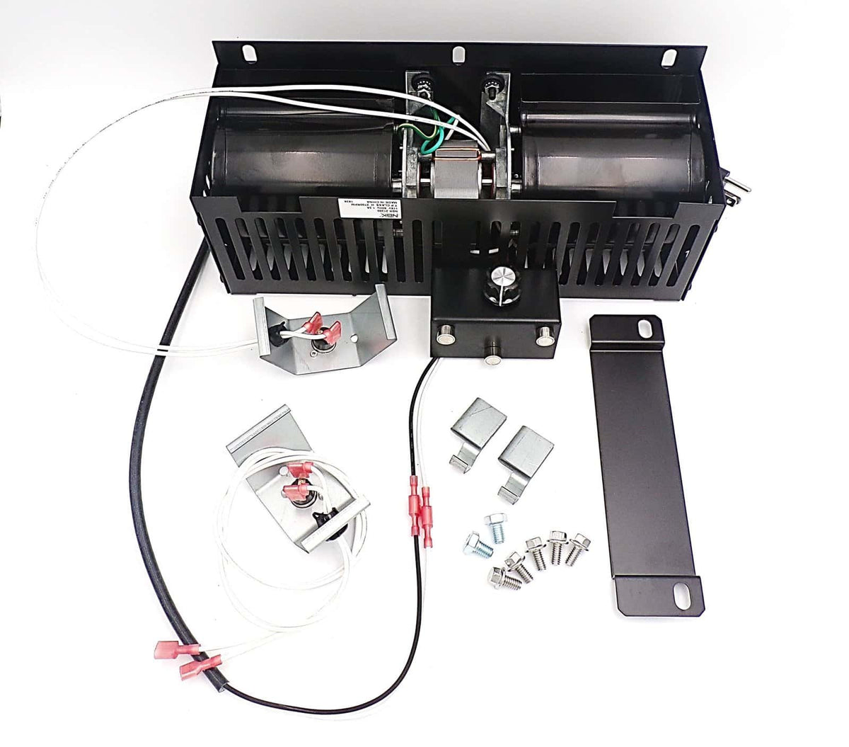 NBK 21280 blower kit with speed control, switch brackets, wiring and mounting hardware pictured