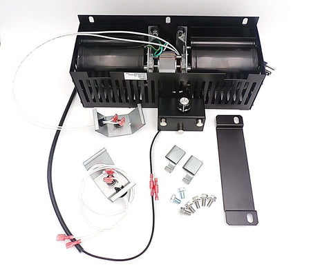 NBK 21280 blower kit with speed control, switch brackets, wiring and mounting hardware pictured