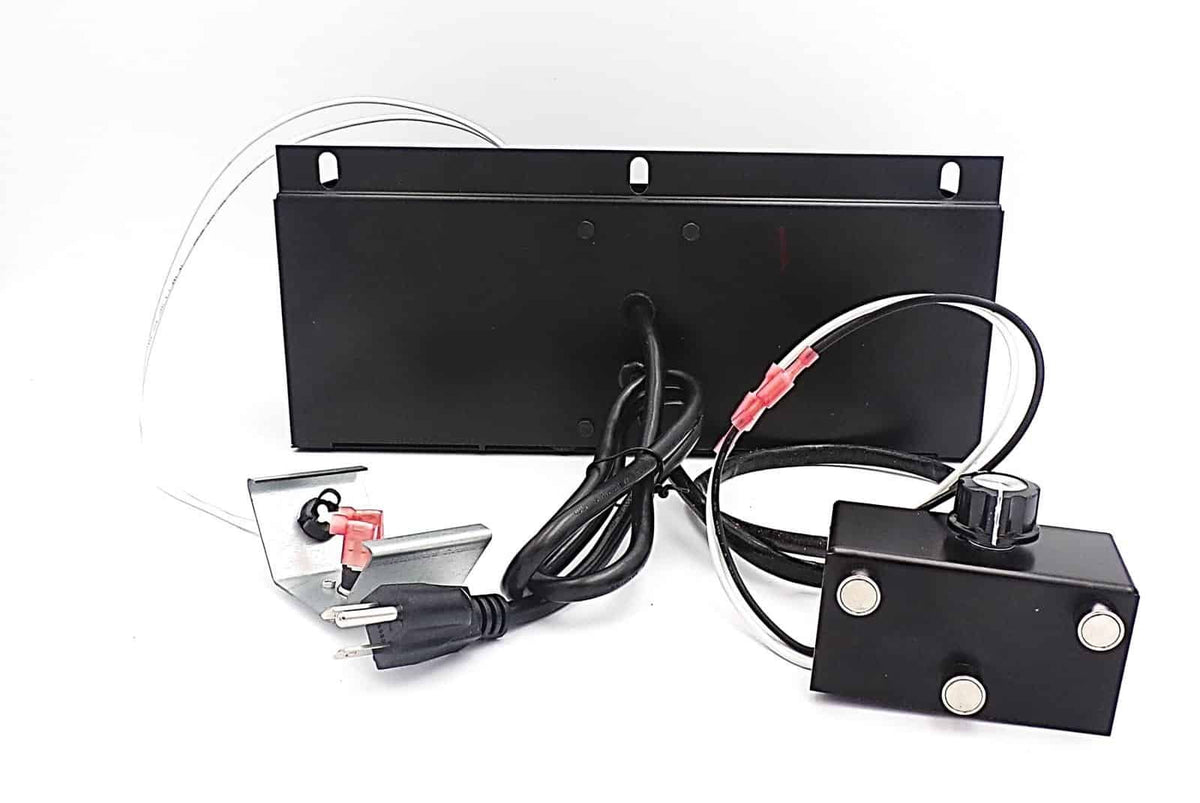 NBK 21280 blower kit rear view with power cord, speed control and switch bracket