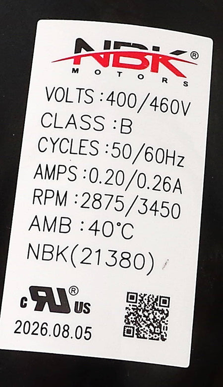 NBK-21380 draft inducer motor - view 2