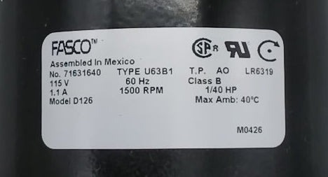 Fasco 1M126 Motor – 1/40 HP, 3.3 Diameter, 1-Speed Clockwise Replaceme