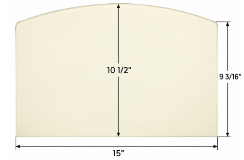 WoodPro WS-TS-1500 Ceramic Glass with Gasket – GLASS-WS-15 – 15" x 10-1/4" Arch top